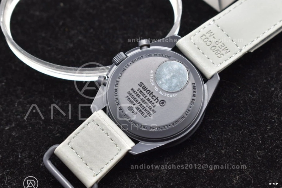 Moonwatch Mercury Strap Mission Omega on Nylon Quartz Swatch to Bioceramic x 0317